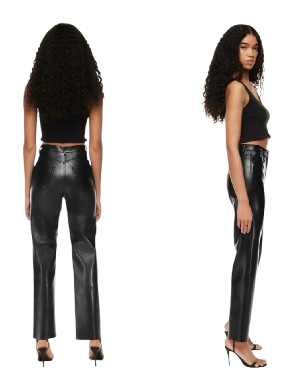 WILFRED Melina High-Rise Faux Leather Straight-Leg Pants in Black Size 6 — NWT!